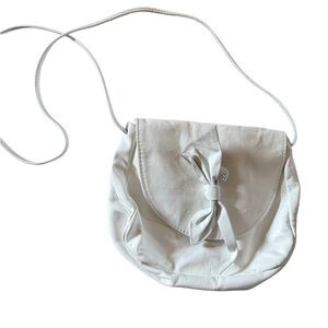Vintage 80s Nashville western 100% white leather crossbody purse  Shoulder Bag